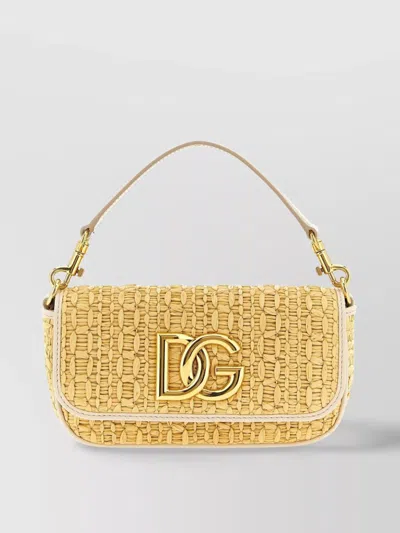 Dolce & Gabbana Woven Texture Chain Strap Shoulder Bag