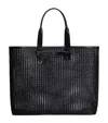 Dolce & Gabbana Leather Intreccio Shopper Bag In Black