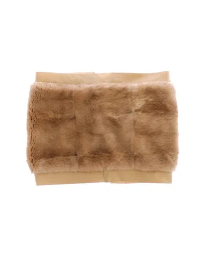 Dolce & Gabbana Beige Mink Fur Scarf Foulard Neck Wrap