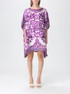 Dolce & Gabbana Maiolica Print Silk Kaftan In Purple