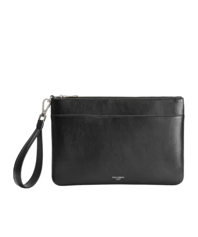 Dolce & Gabbana Wrist-strap Clutch Bag In Black