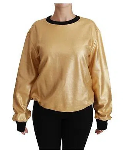 Pre-owned Dolce & Gabbana Wunderschoner Pullover Aus Baumwolle Mit Rundhalsausschnitt - In Gold