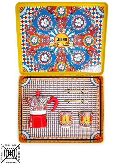 Dolce & Gabbana X Bialetti Carreto-print Moka Express Set In Multicolor