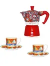 Dolce & Gabbana X Bialetti Moka Express Coffee Maker And Espresso Cups (set Of Two) In Red