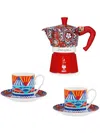 Dolce & Gabbana X Bialetti Moka Express Coffee Maker And Espresso Cups (set Of Two) In Red