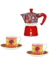 Dolce & Gabbana X Bialetti Moka Express Coffee Maker And Espresso Cups (set Of Two) In White