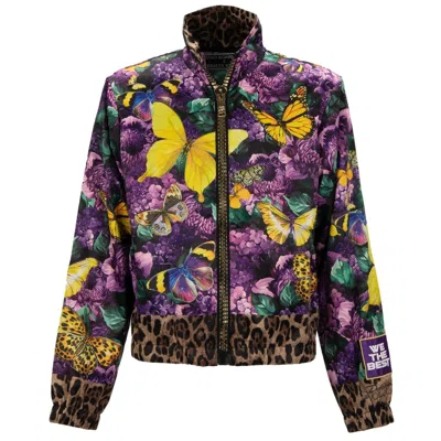 Pre-owned Dolce & Gabbana X Dj Khaled Butterfly Leopard Satin Jacket Purple Yellow 11369