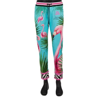 Pre-owned Dolce & Gabbana X Dj Khaled Flamingo Zebra Jogger Trousers Sweatpants Blue 11361