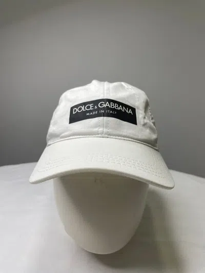 Pre-owned Dolce Gabbana X Italian Designers Dolce & Gabbana D&g White Cap Baseball Luxury Style
