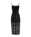 Dolce & Gabbana Tulle Calf-length Dress With Draping In Black