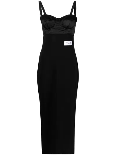 Dolce & Gabbana X Kim Kardashian Bustier Midi Dress In Black