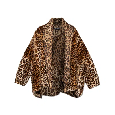 Dolce & Gabbana X Kim Leopard Faux Fur Jacket In Brown