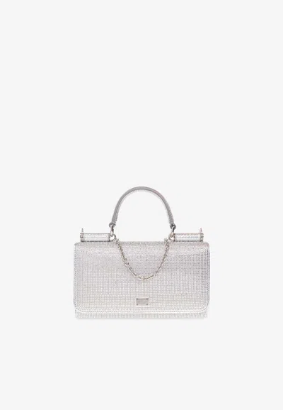 Dolce & Gabbana X Kim Rhinestone Embellished Handbag In Silver