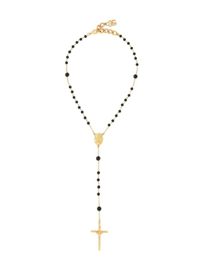 Dolce & Gabbana X Kim Rosary Bead Necklace In Gold