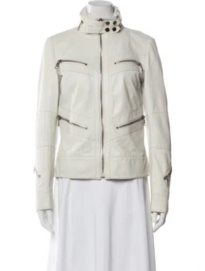 Pre-owned Dolce & Gabbana X Persol Lambskin Biker Jacket In Neutral