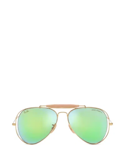 Dolce & Gabbana X Ray-ban Aviator-frame Sunglasses In Green