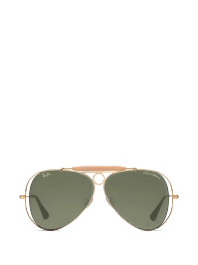 Dolce & Gabbana X Ray-ban Aviator-frame Sunglasses In Green