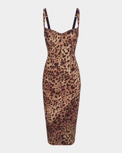 Dolce & Gabbana X Skims Skims Body Dress In Leopard