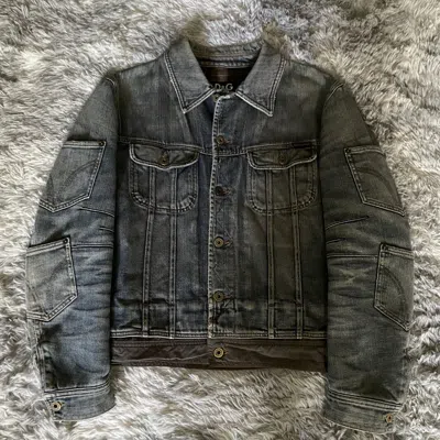 Pre-owned Dolce Gabbana X Vintage Aw03 Dolce & Gabbana Double Waisted Multi Pockets Jacket In Blue
