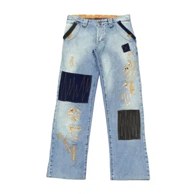 Pre-owned Dolce Gabbana X Vintage Brand Dolce And Gabbana Distressed Jeans 1990s In Blue