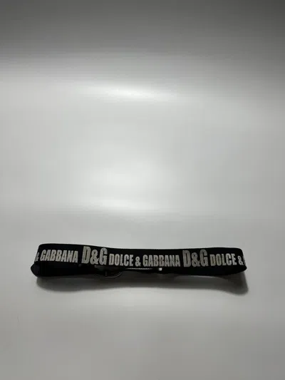 Pre-owned Dolce Gabbana X Vintage Dolce Gabbana Vintage Monogram Leather Belt In Black