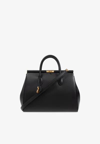 Dolce & Gabbana Xl Marlene Day Handbag In Calf Leather In Black