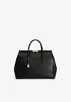 Dolce & Gabbana Xl Maxi Marlene Day Grained Leather Top Handle Bag In Black