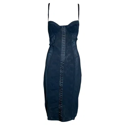 Pre-owned Dolce & Gabbana Y2k Black Mesh Lingerie Dress With Built In Bra