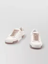 Dolce & Gabbana Portofino Yatch Sneakers In Calfskin Color White And Dove Grey In Red