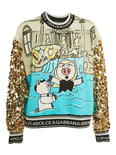 Pre-owned Dolce & Gabbana Year Of The Pig Sweatshirt In Neutral