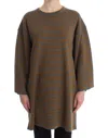 Dolce & Gabbana Oversized Gray Yellow Striped Sweater Top