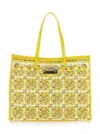 Dolce & Gabbana Yellow Majolica-print Canvas Large Tote Bag In Yellow