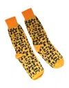 Dolce & Gabbana Yellow Black Print Mid Calf Men Socks In Black