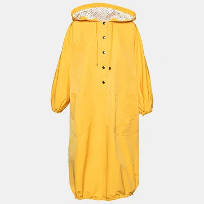 Pre-owned Dolce & Gabbana Yellow Canvas Oversized Long Coat S