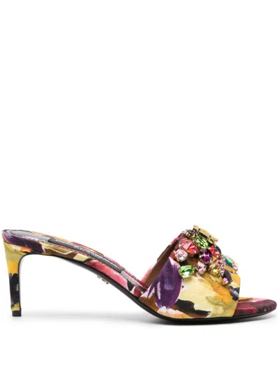 Dolce & Gabbana Yellow Cotton Blend Sandals For Women