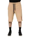 Dolce & Gabbana Yellow Cotton Men Bermuda Sweatshorts Shorts In Brown