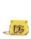 Dolce & Gabbana Yellow Dg Logo Plaque Cover Gold Chain Airpods Case In Gold