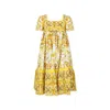 Dolce & Gabbana Majolica-print Cotton Dress In Yellow