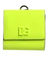 Dolce & Gabbana Yellow Green Bifold Dg Logo Neck Strap Cardholder Wallet