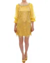 Dolce & Gabbana Yellow Lace Crystal Mini Dress
