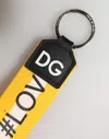 Dolce & Gabbana Multicolor Logo Polyester Brass Holder Keychain Pvc Accessory In Yellow