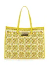Dolce & Gabbana Yellow Majolica-print Canvas Large Tote Bag In Yellow