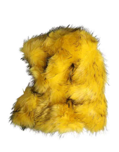 Dolce & Gabbana Yellow Modacrylic Fur Women Bucket Capello Women's Hat