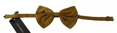 Dolce & Gabbana Yellow Mustard Silk Butterfly Bow Tie Men's Men