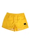 Dolce & Gabbana Yellow Nylon Logo Plaque Boxer Shorts Swimwear In Yellow