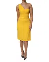 Dolce & Gabbana Yellow One Shoulder Side Slit Midi Dress