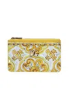 Dolce & Gabbana Yellow Polished Leather Card Holder In Yellow