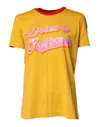 Dolce & Gabbana Yellow Printed Cotton Short Sleeves T-shirt In Yellow