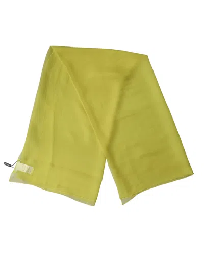 Dolce & Gabbana Yellow Silk Neck Wrap Shawl Foulard 120cm X 117cm Scarf In Green