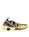 Dolce & Gabbana Yellow Sorrento Crystals Low Top Sneakers Shoes In Yellow